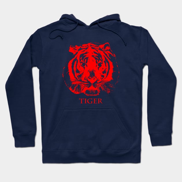 red tiger head Hoodie by best seller shop